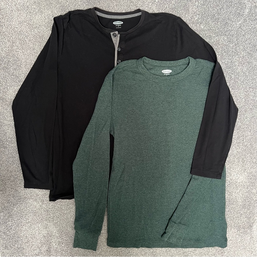 $10 Deals 🤝🔖 2 Old Navy Mens Long Sleeve Crewneck Pullover T-shirts size small